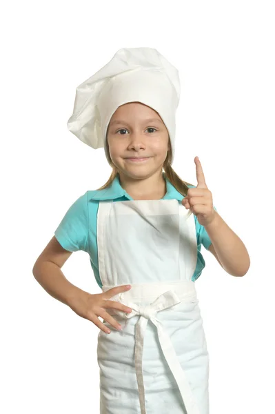 Pretty girl in chef uniform — Stock Photo, Image