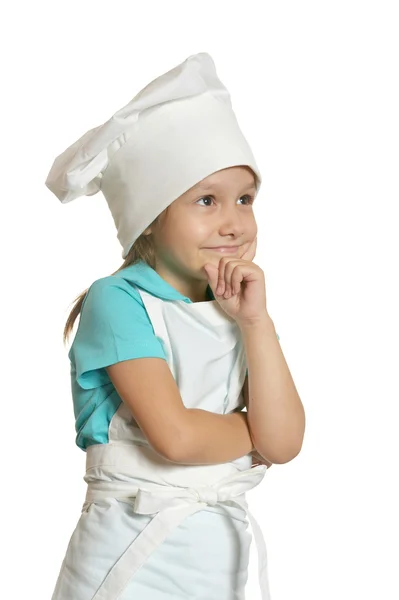 Girl wearing chef uniform — Stock Photo, Image