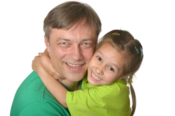 Babası kızına sarılıyor. — Stok fotoğraf