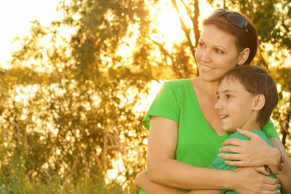 Mother and son outdoors — Stock Photo, Image