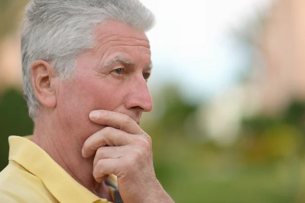 Senior man thinking about something — Stock Photo, Image