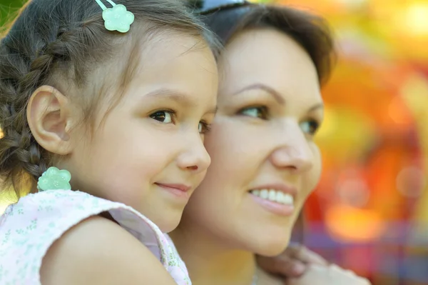 Mother with  daughter walk in summer — Stock Photo, Image