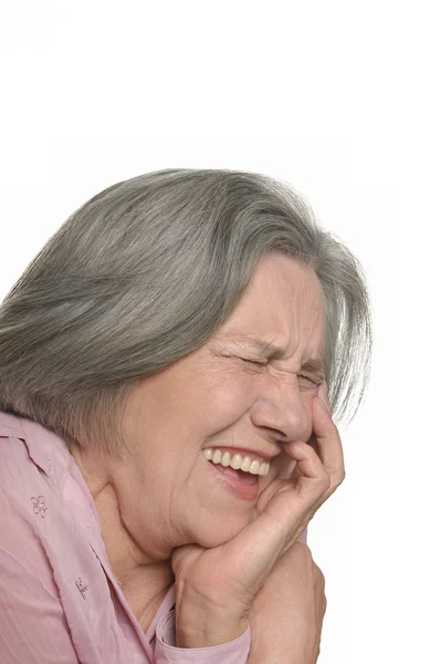 Śmiejąc się starsza kobieta — Zdjęcie stockowe