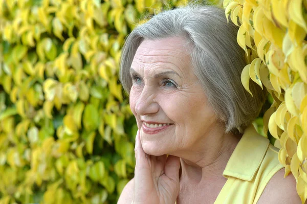 Mutlu gülümseyen yaşlı kadın — Stok fotoğraf