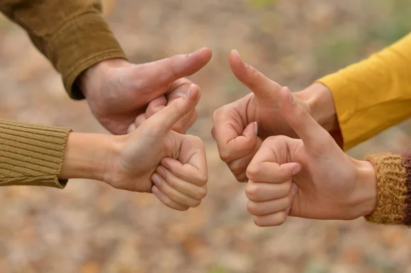 Thumbs up gesturing — Stock Photo, Image