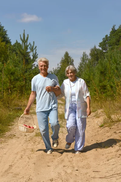 Älteres Paar im Wald — Stockfoto