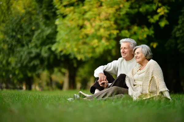 Ouder paar in park — Stockfoto