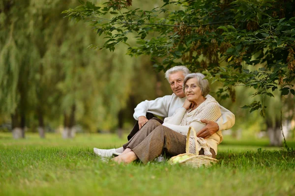 Mature couple in park — Stock Photo, Image