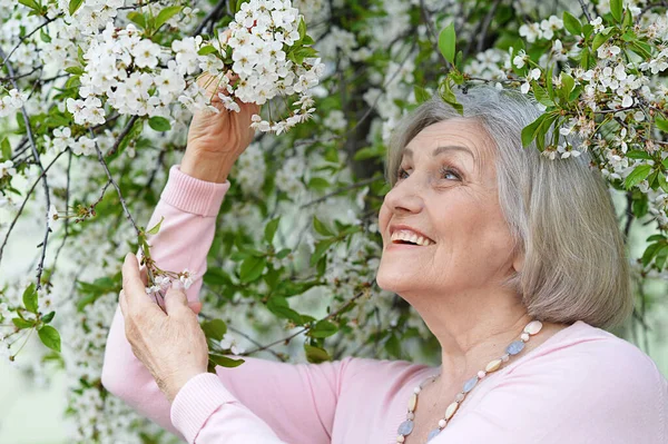 Gelukkig Glimlachen Senior Vrouw Buiten — Stockfoto