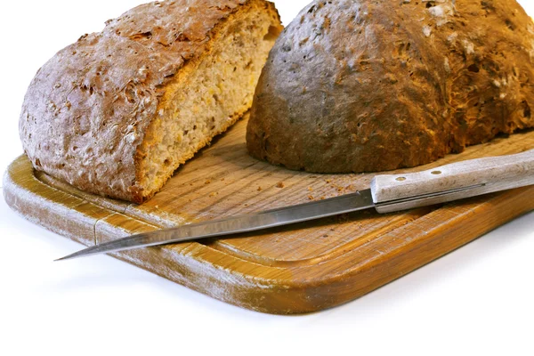 Bread and knife — Stock Photo, Image