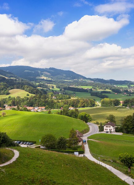 Swiss countryside at Gruyeres area