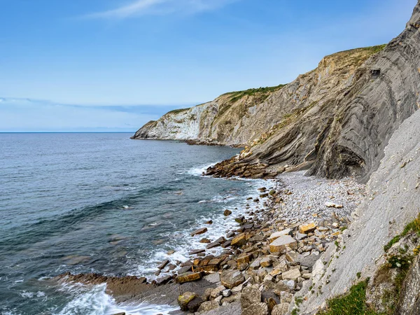 巴斯克地区Barrika海岸线的Flysch — 图库照片