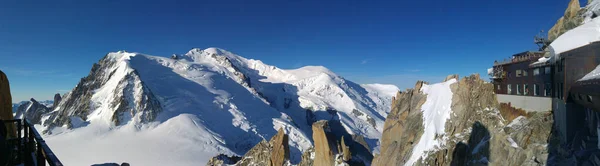 Mont Blanc Pano Aguille Midi — Fotografia de Stock