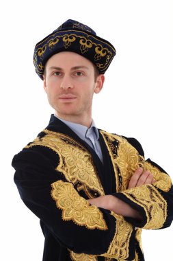 yakışıklı delikanlı tipik kazak elbise