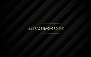 Soyut siyah geometrik düz çizgiler beyaz altın çizgiler arka plan. Lüks konsept. Vektör illüstrasyonu