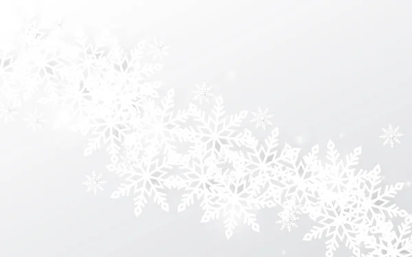 Fond Noël Fond Abstrait Flocon Neige Blanc Brillant Illustration Vectorielle — Image vectorielle