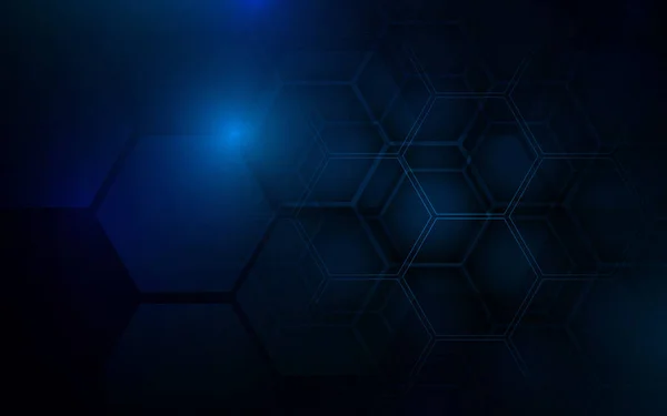 Abstract Blauwe Zeshoekige Achtergrond Futuristische Technologie Digitale Tech Concept Achtergrond — Stockvector
