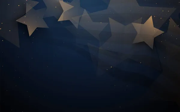День Незалежності Абстрактний Фон Золоті Зірки Прапором Темно Синьому Фоні — стоковий вектор