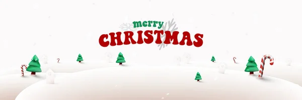 Weihnachtlicher Hintergrund Winterlandschaft Und Schneeflocken Weihnachtsbaum Weihnachten Hintergrund Banner Poster — Stockvektor