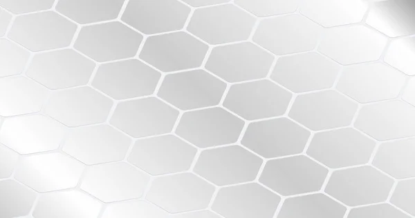 抽象白と灰色の幾何学的六角形の背景 未来技術デジタルハイテクの概念の背景 — ストックベクタ
