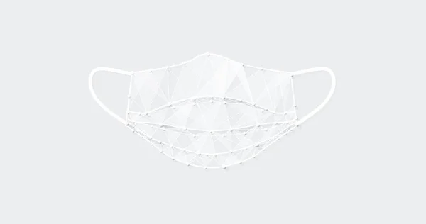 Vita Medicinska Masker Wireframe Linje Och Triangel Design Modell Vektorillustration — Stock vektor