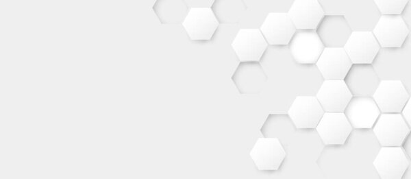 Абстрактный белый и серый шестиугольный фактурный фон. Векторная иллюстрация