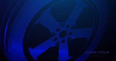 Mag araba tekerleği arka planı. Soyut mavi araba tekerleği. Vektör illüstrasyonu