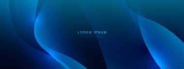 Soyut mavi geometrik dalgalı arka plan. İş geçmişi. Fütürist teknoloji dijital yüksek teknoloji konsepti. Vektör illüstrasyonu