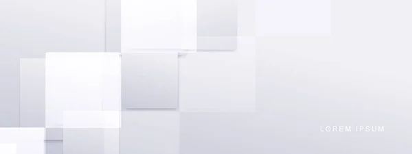 Abstrait Rectangles Blancs Gris Fond Forme Géométrique Technologie Futuriste Concept — Image vectorielle