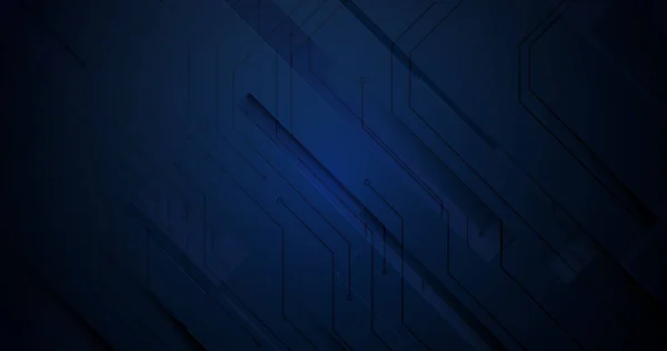 Abstract Blauwe Printplaat Met Geometrische Achtergrond Futuristische Technologie Digitale Tech — Stockvector