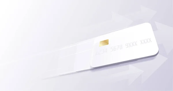 White Blank Chip Card Mockup Bank Credit Vector Illustration — Vector de stock
