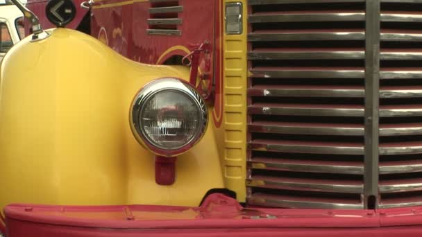 Zoom in of a classic truck headlight — Stock Video