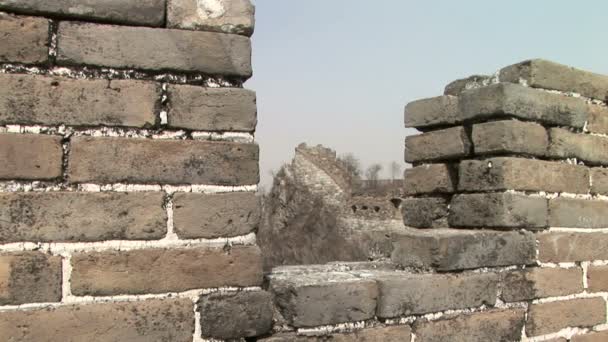 Original-Turm auf der großen Mauer aus China — Stockvideo