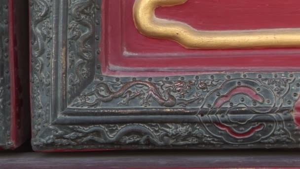 Bronze Drachen Detail — Stockvideo