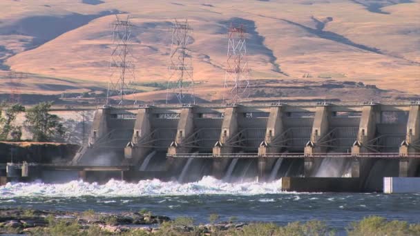 Dalles Dam — Stockvideo