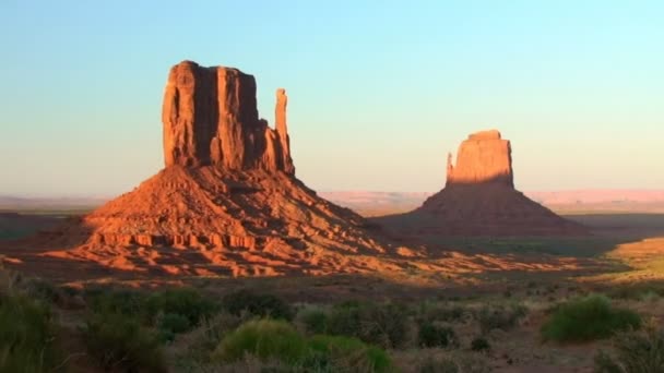 Monument valley, zonsondergang, time-lapse — Stockvideo