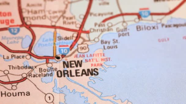 La carte de La Nouvelle-Orléans, Louisiane — Video