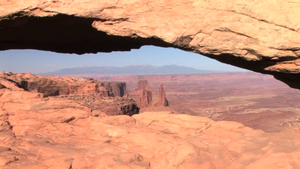 Canyonlands εθνικό πάρκο, αψίδα ΜΕΣΑ — Αρχείο Βίντεο