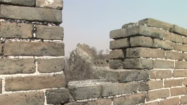 Oorspronkelijke toren op de grote muur van china — Stockvideo