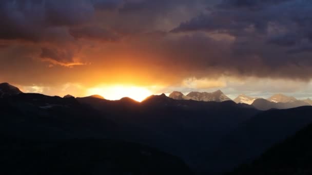 Gletschersonnenuntergang, Zeitraffer — Stockvideo