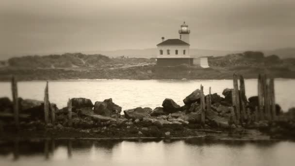 Faro tonificado Sepia — Vídeos de Stock