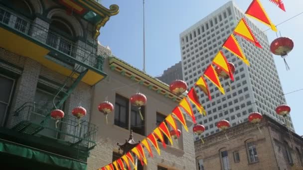 Chinatown lanterns — Stock Video