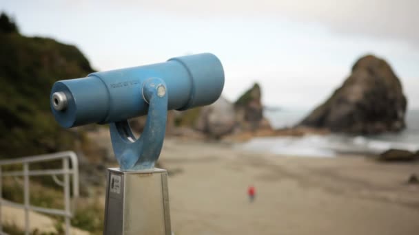 投币式双筒望远镜 — 图库视频影像