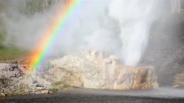 Regenboog, langs de rivier geiser 3 — Stockvideo