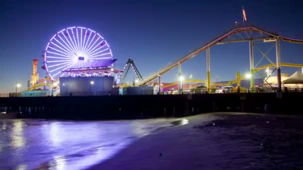 Santa Monica Pier, Time Lapse — Stock Video