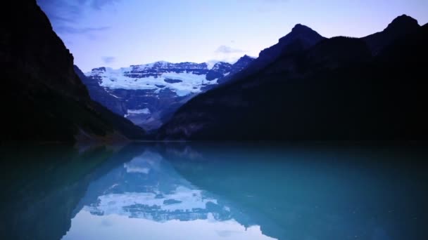 Lago Louise Puesta de sol — Vídeos de Stock