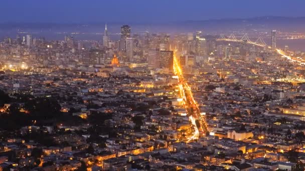 San Francisco, noche, lapso de tiempo — Vídeo de stock