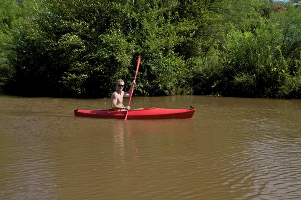 Kayaking on Oak Creek, Sedona Arizona — Stock Photo, Image