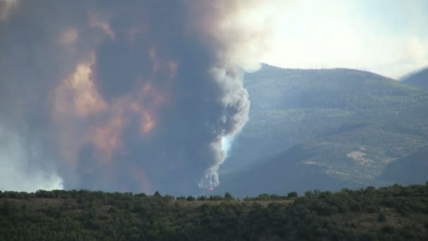 Incendio forestal en las montañas de Utah — Vídeos de Stock