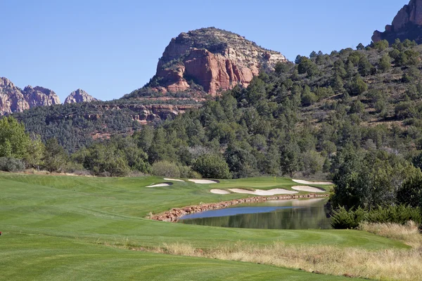 Buco da golf panoramico nel paese di Red Rock — Foto Stock